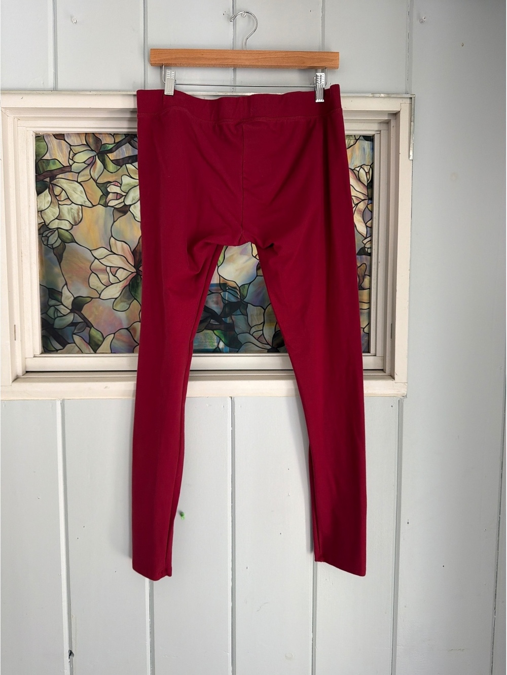 Pact Women's Organic Cotton Red Leggings Size XL - Picture 2 of 3